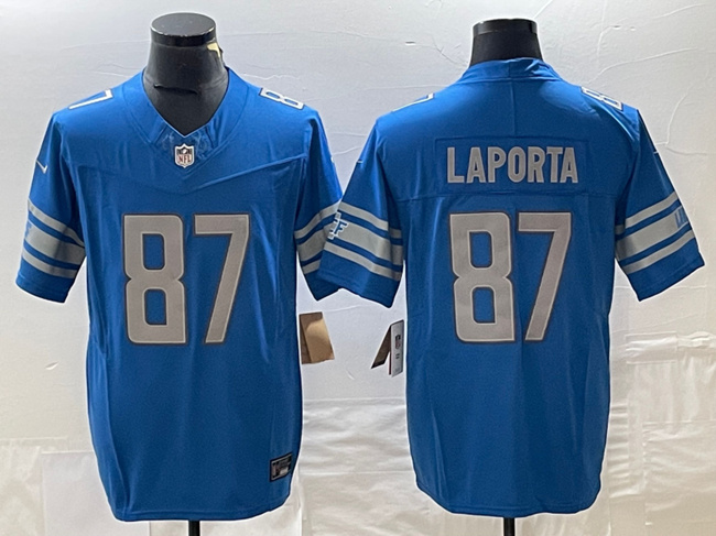 Men's Detroit Lions #87 Sam LaPorta Blue 2023 F.U.S.E. Vapor Untouchable Limited Stitched Jersey